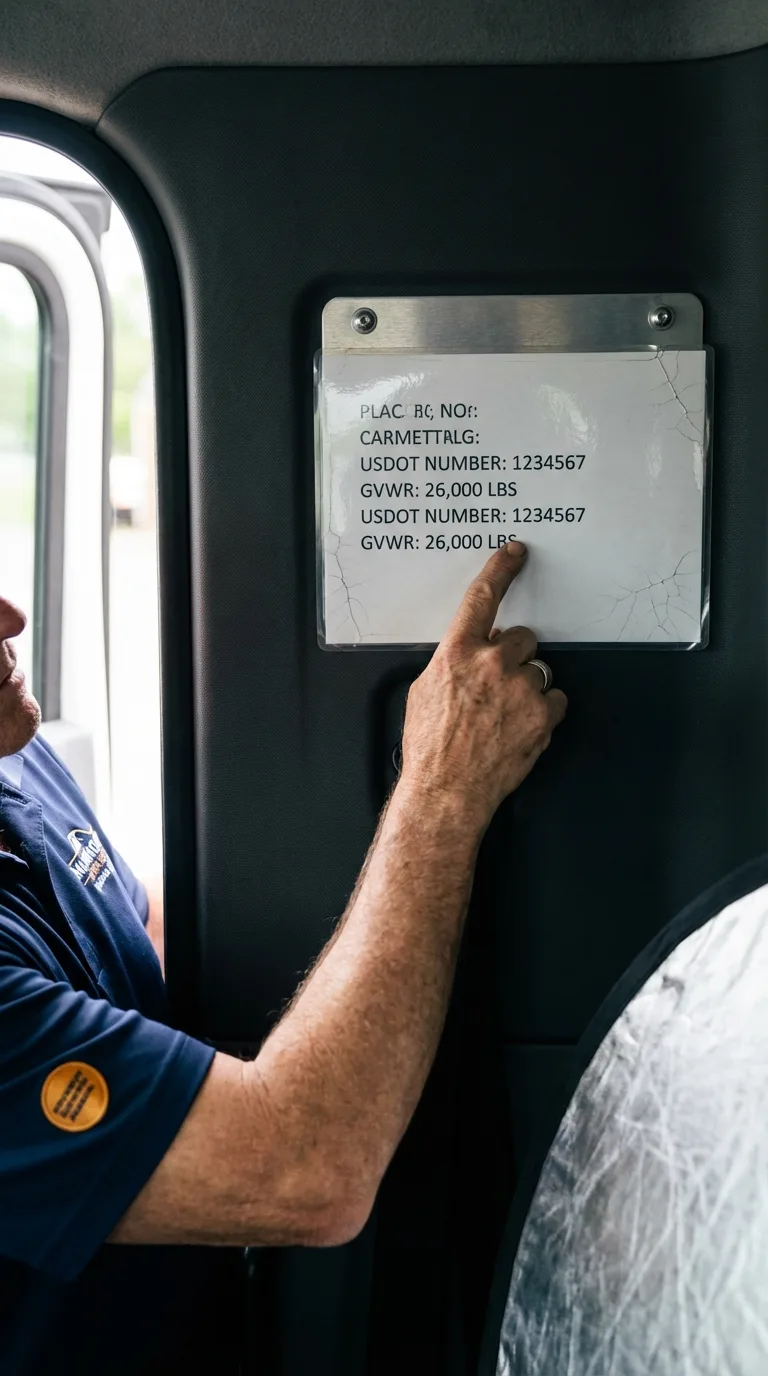 USDOT licensing placard verification in Hudson